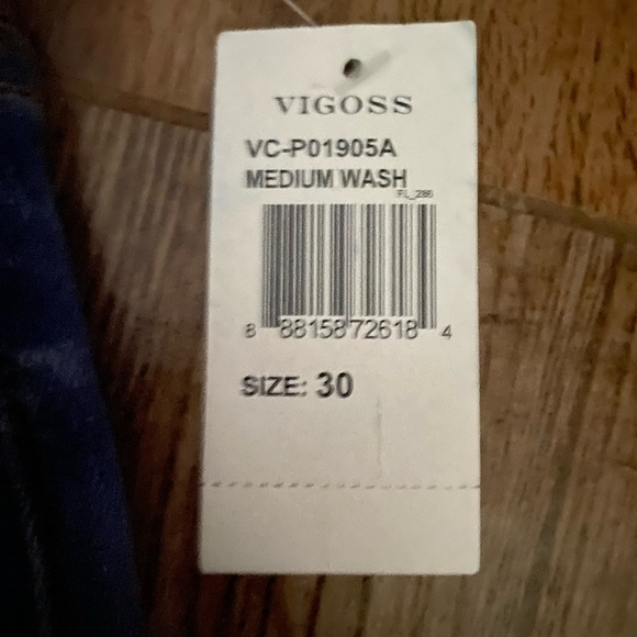 Vigoss Blue Denim Bell Bottom Jeans Waist=17 Rise=11 Inseam=32 New W/Tags - Picture 5 of 6